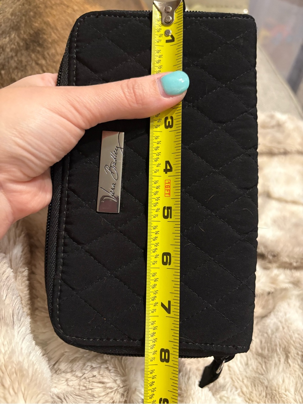 Vera Bradley Black Quilted Zip-Around Wallet - Picture 5 of 6